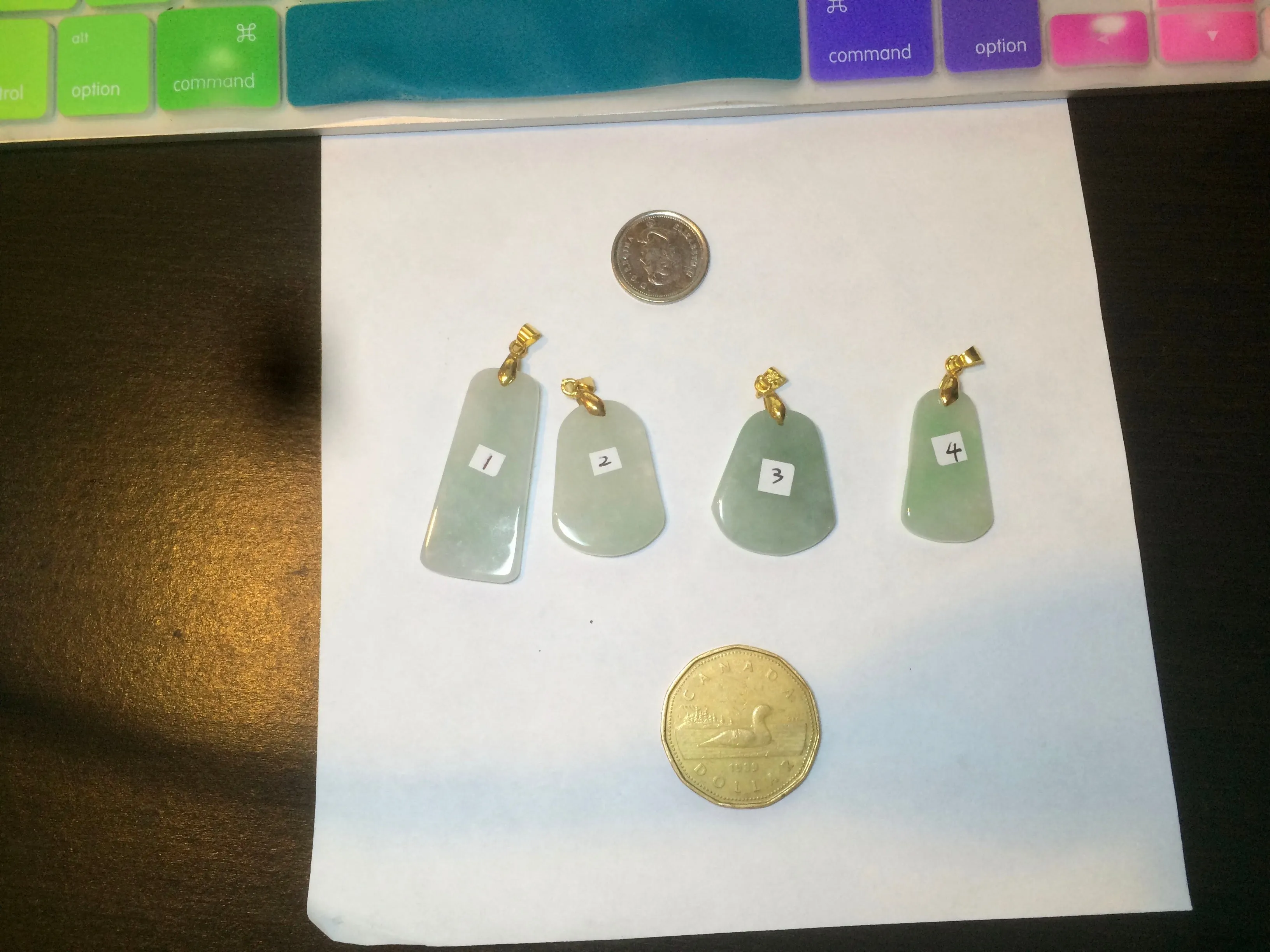 100% Natural icy watery light green Jadeite Jade safe and sound pendant E63