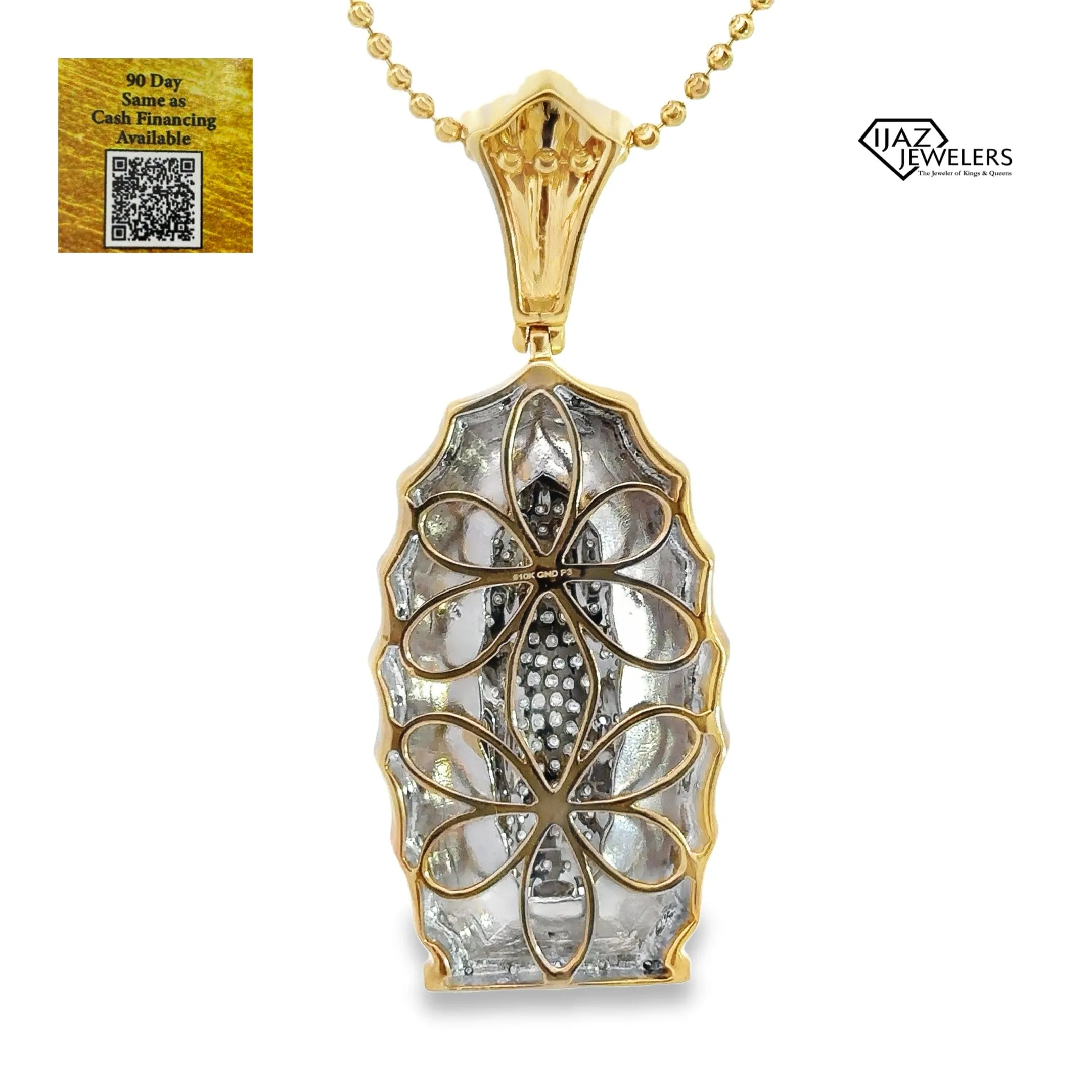10K Gold 1.00 CTW Diamond Virgin Mary Charm