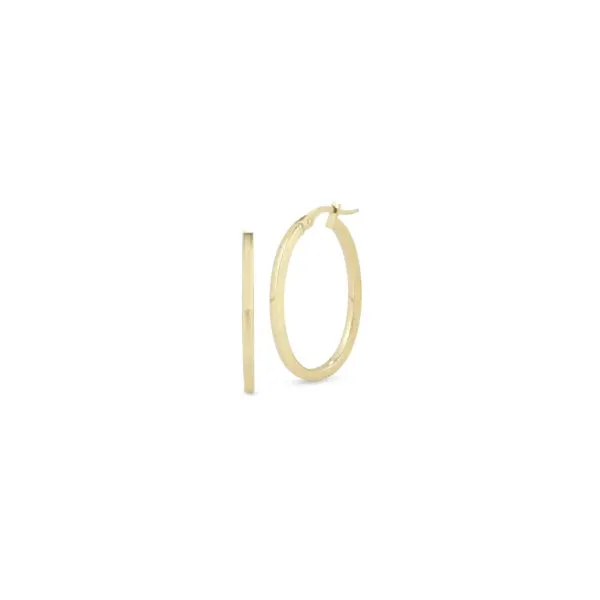 18K YELLOW GOLD SMALL OVAL HOOP EARRINGS