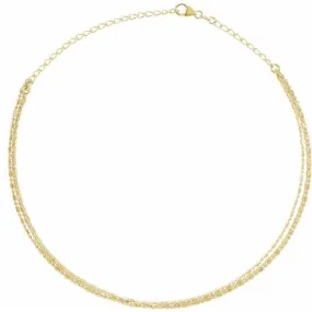 3 Strand Gold Bead Choker