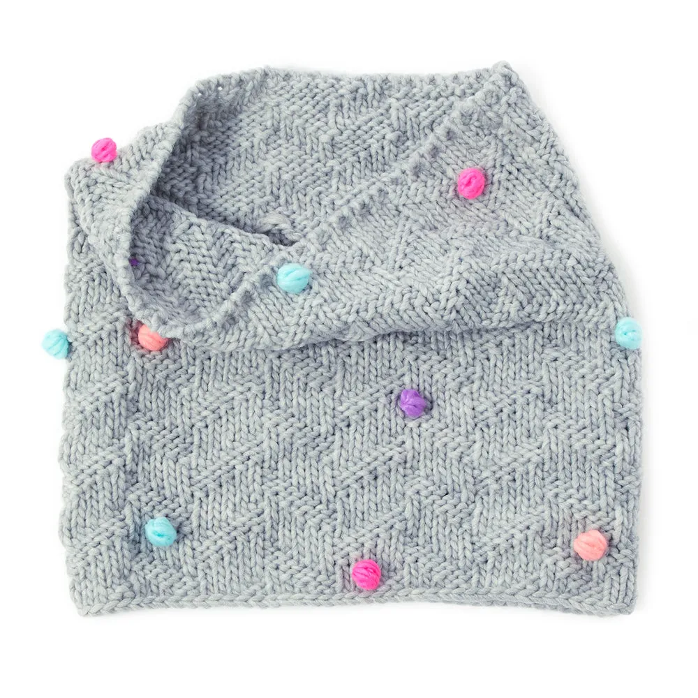 Accessorize London Girl's Grey Pom Snood Scarf