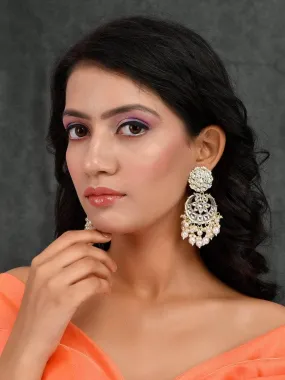 Chandbali Pearl White Kundan Earring