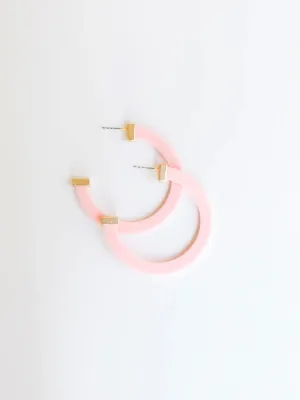 Classic Acrylic Large Hoops in Blush