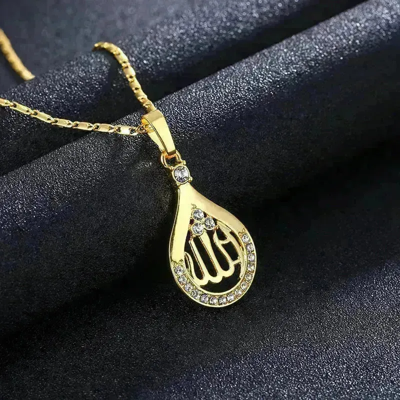 Creative Middle East Drop-shaped Copper Necklace for Wpmen