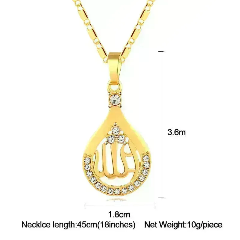 Creative Middle East Drop-shaped Copper Necklace for Wpmen