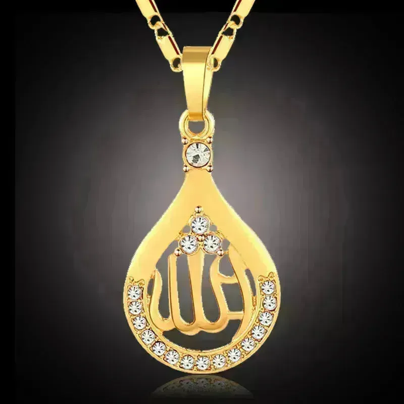 Creative Middle East Drop-shaped Copper Necklace for Wpmen