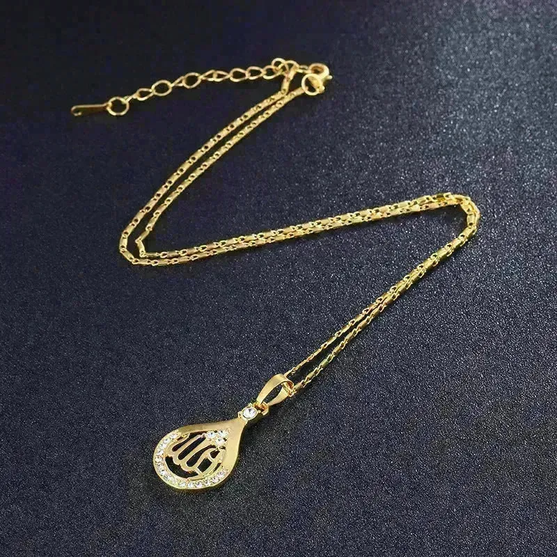 Creative Middle East Drop-shaped Copper Necklace for Wpmen