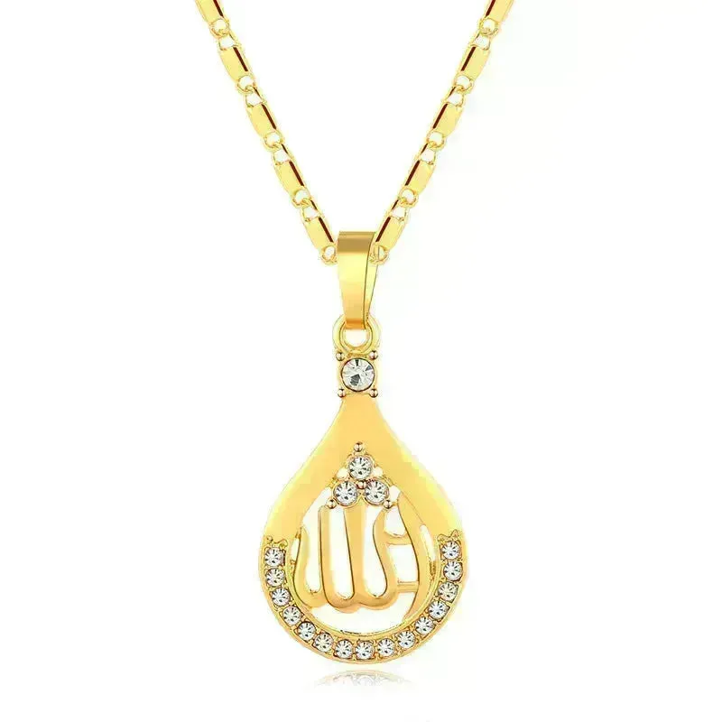 Creative Middle East Drop-shaped Copper Necklace for Wpmen