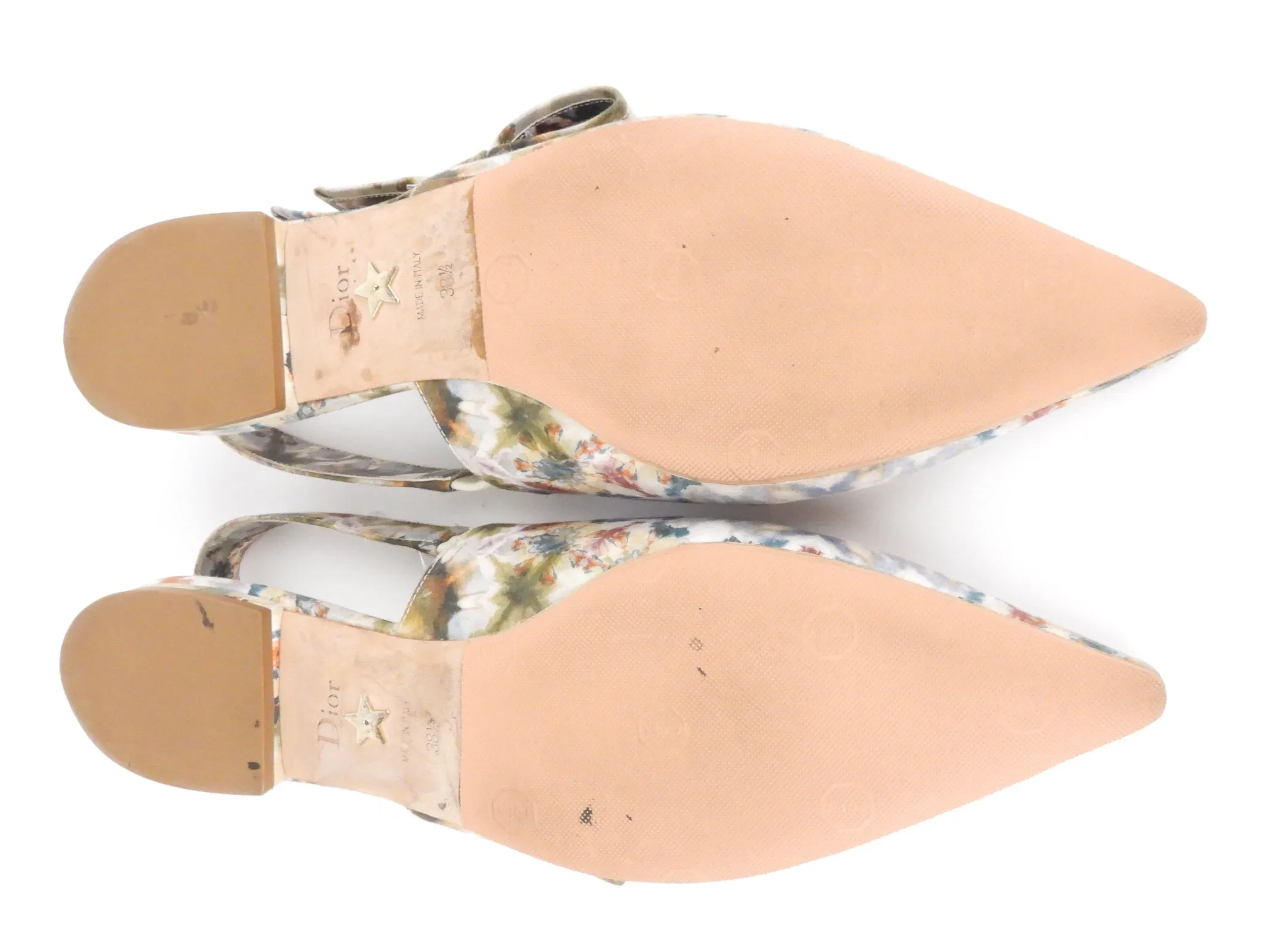 Dior Multicolor Kaleidiorscopic Fabric Slingback Flats - EU 38.5