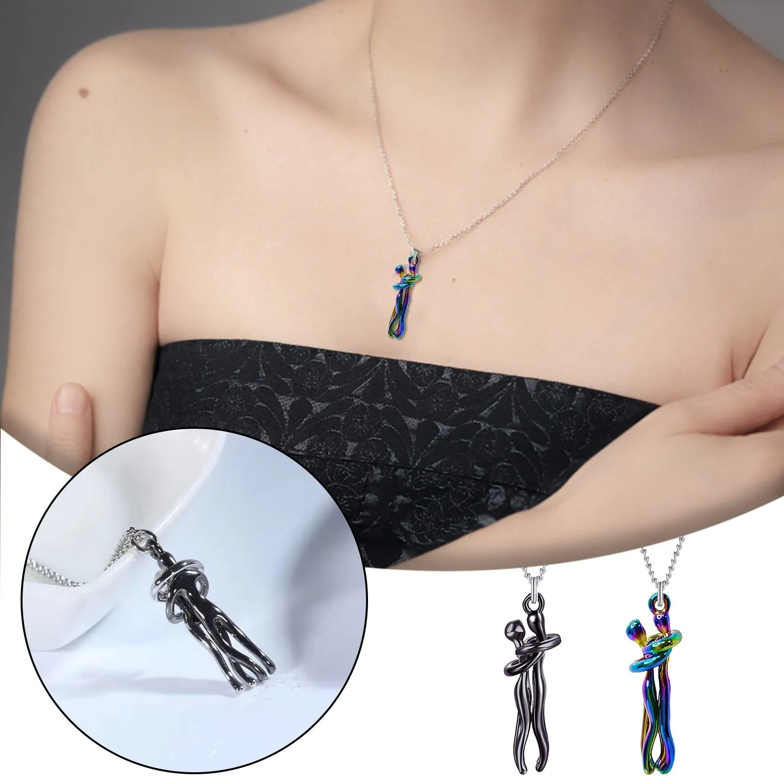 Funki Buys | Necklaces | Unisex Lovers Embrace Hug Necklace