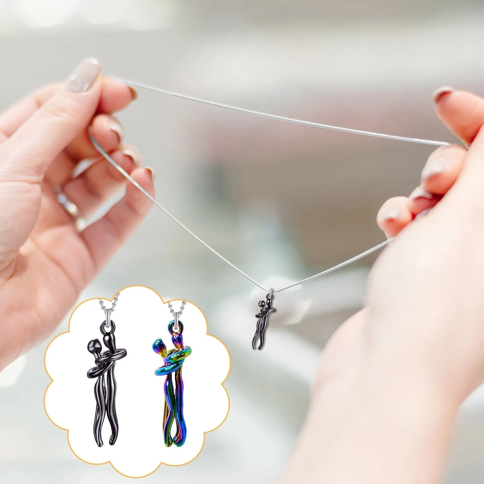 Funki Buys | Necklaces | Unisex Lovers Embrace Hug Necklace
