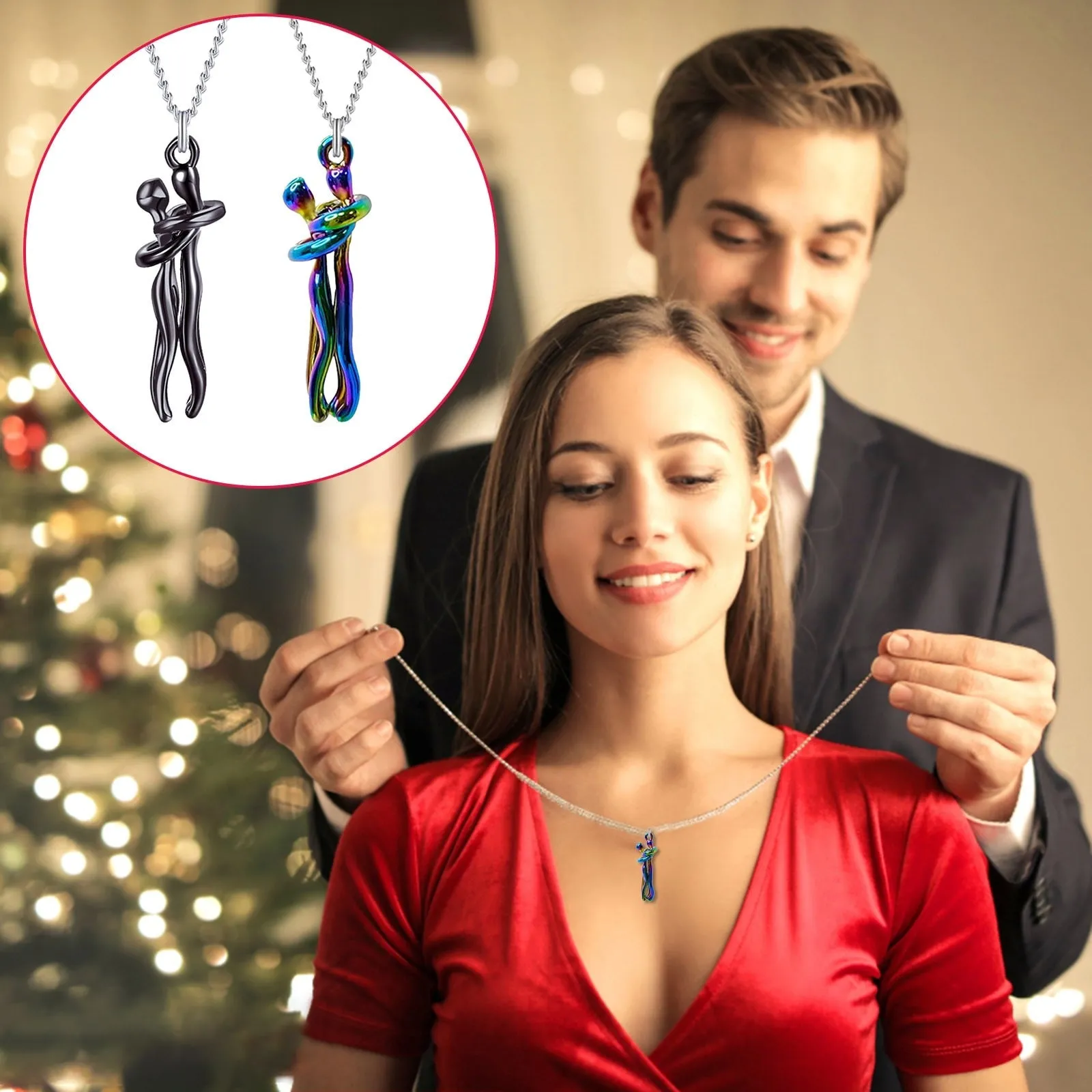 Funki Buys | Necklaces | Unisex Lovers Embrace Hug Necklace