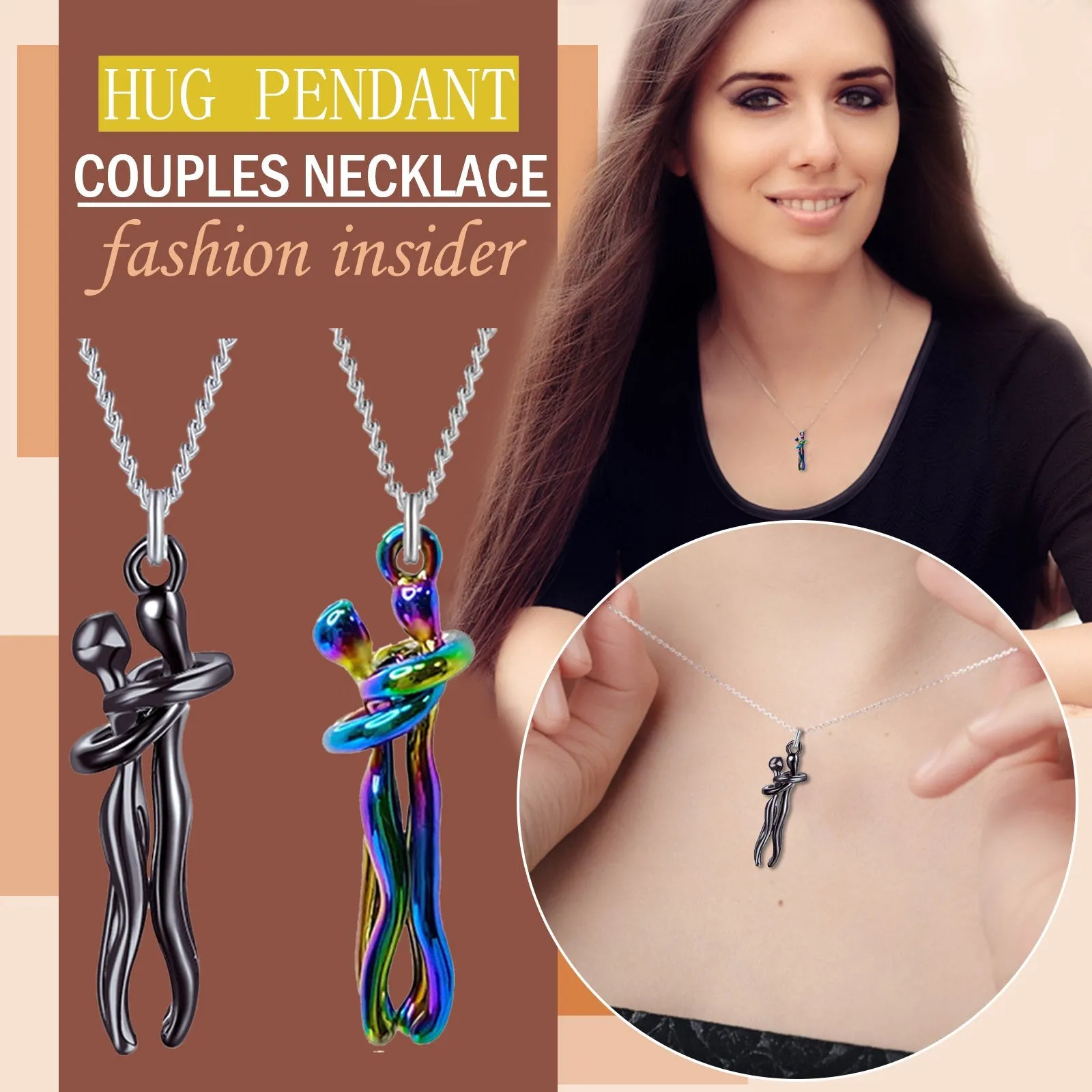 Funki Buys | Necklaces | Unisex Lovers Embrace Hug Necklace