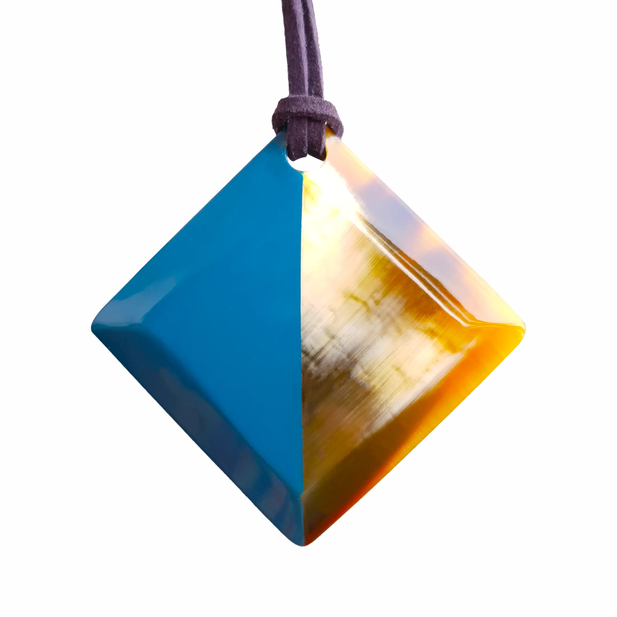Handmade Pendant J17526, Made by Buffalo Horn and Lacquer