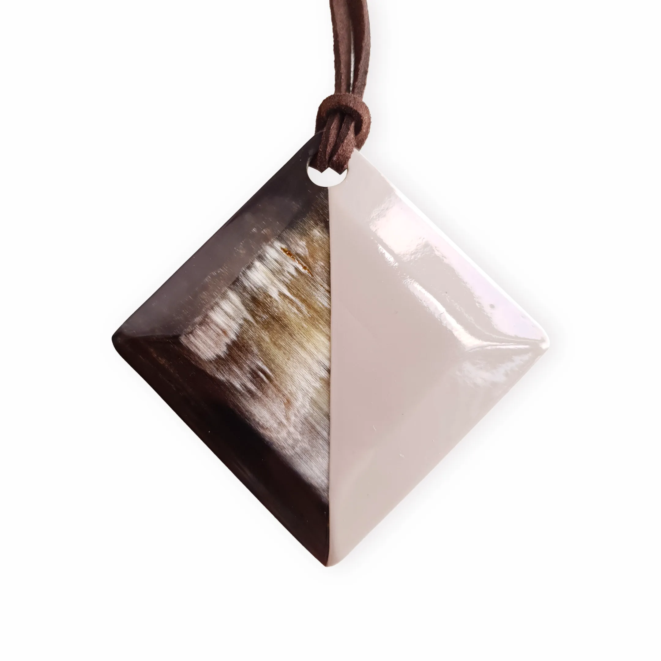 Handmade Pendant J17526, Made by Buffalo Horn and Lacquer