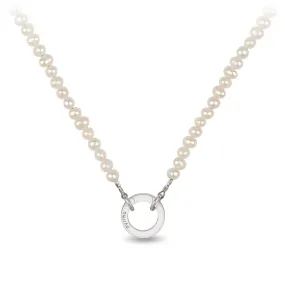 Ivory Pearl Faceted Stone Choker with Talisman Clip