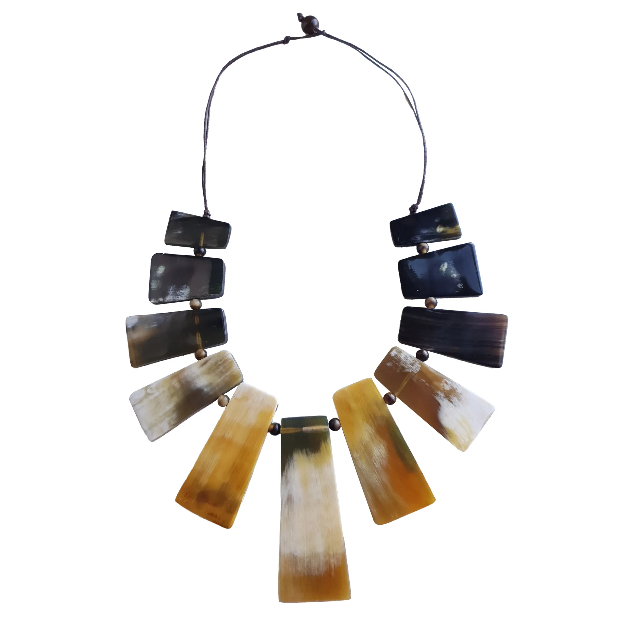 Mystery Horn Necklace J17873, Made by Natural Buffalo Horn