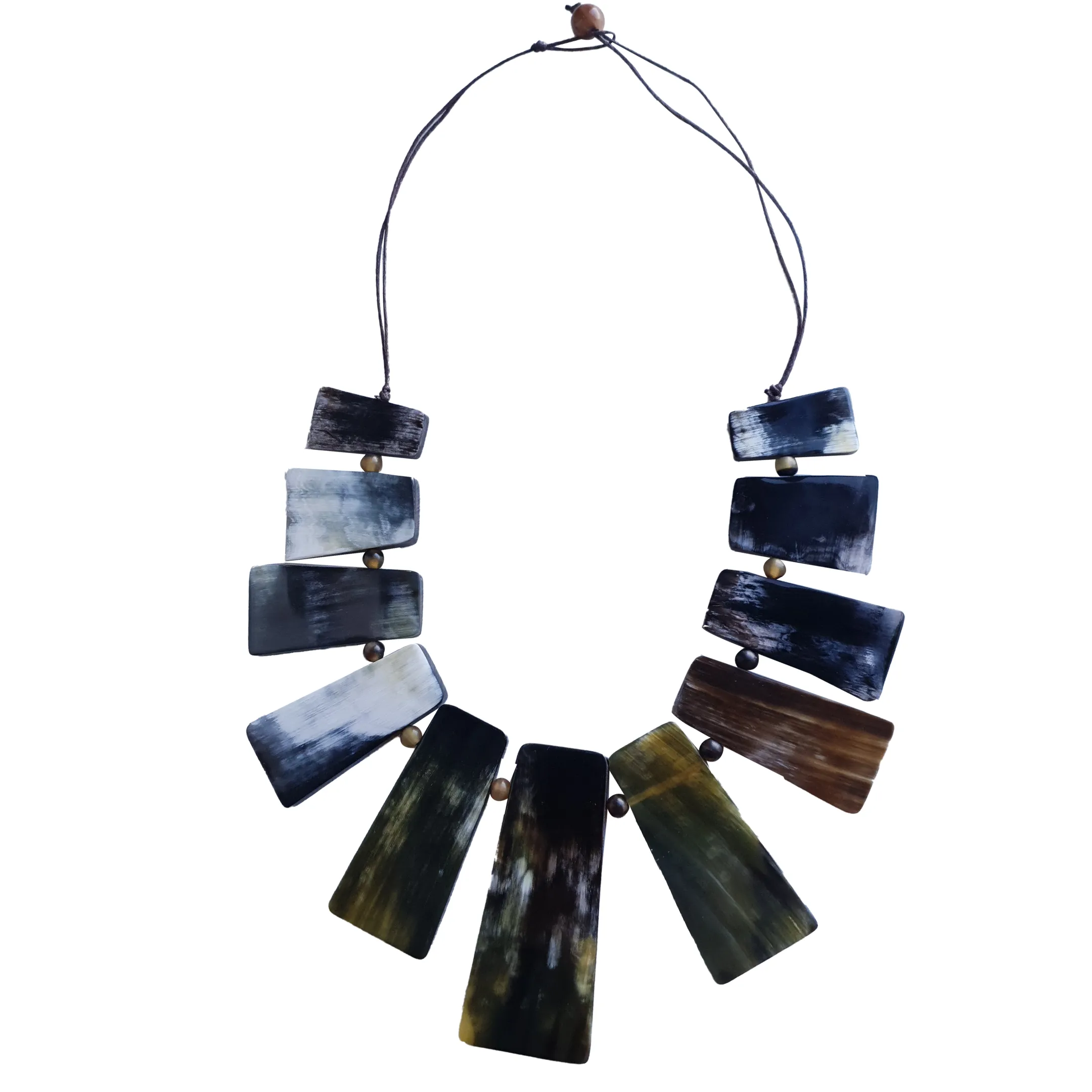 Mystery Horn Necklace J17873, Made by Natural Buffalo Horn