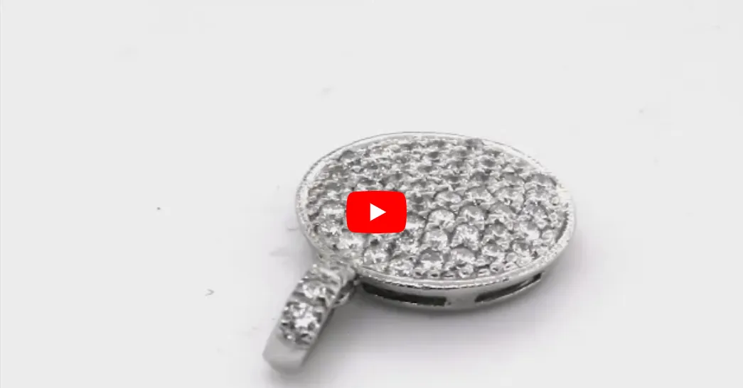Pave Diamond Pendant 0.85 CT TW 14K White Gold DPEN001