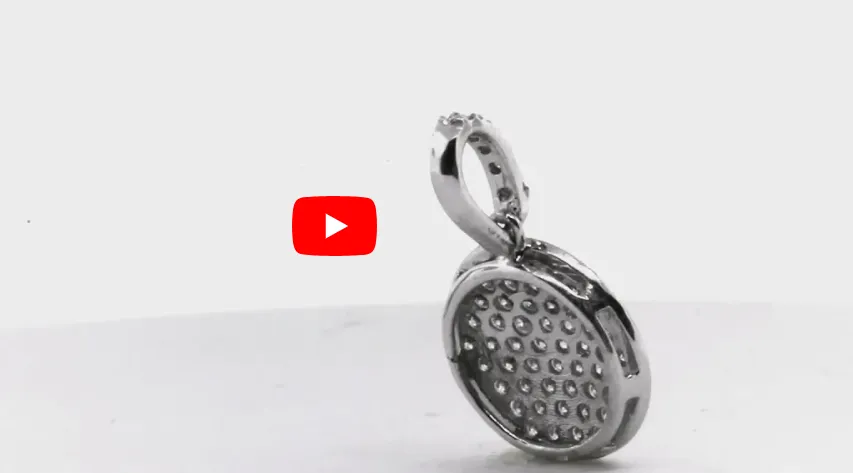 Pave Diamond Pendant 0.85 CT TW 14K White Gold DPEN001