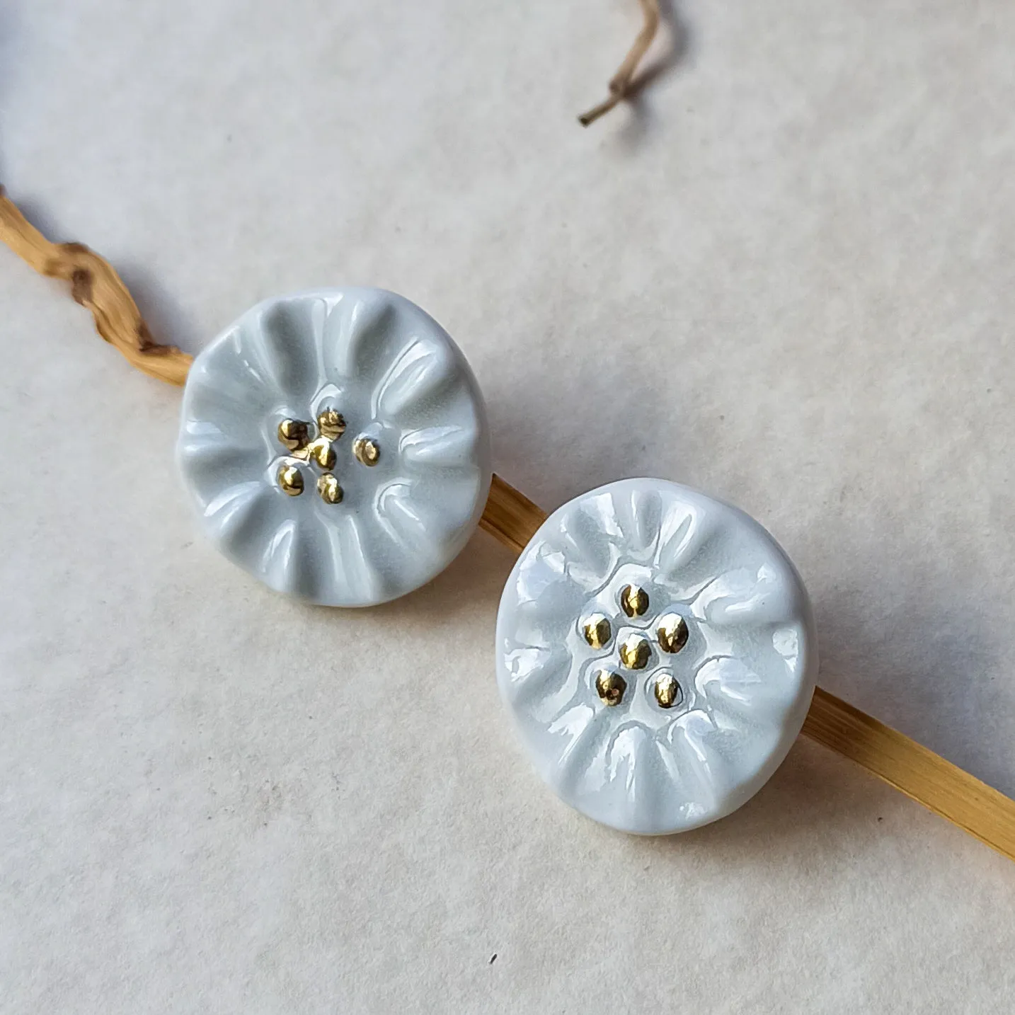 Porcelain flower earrings