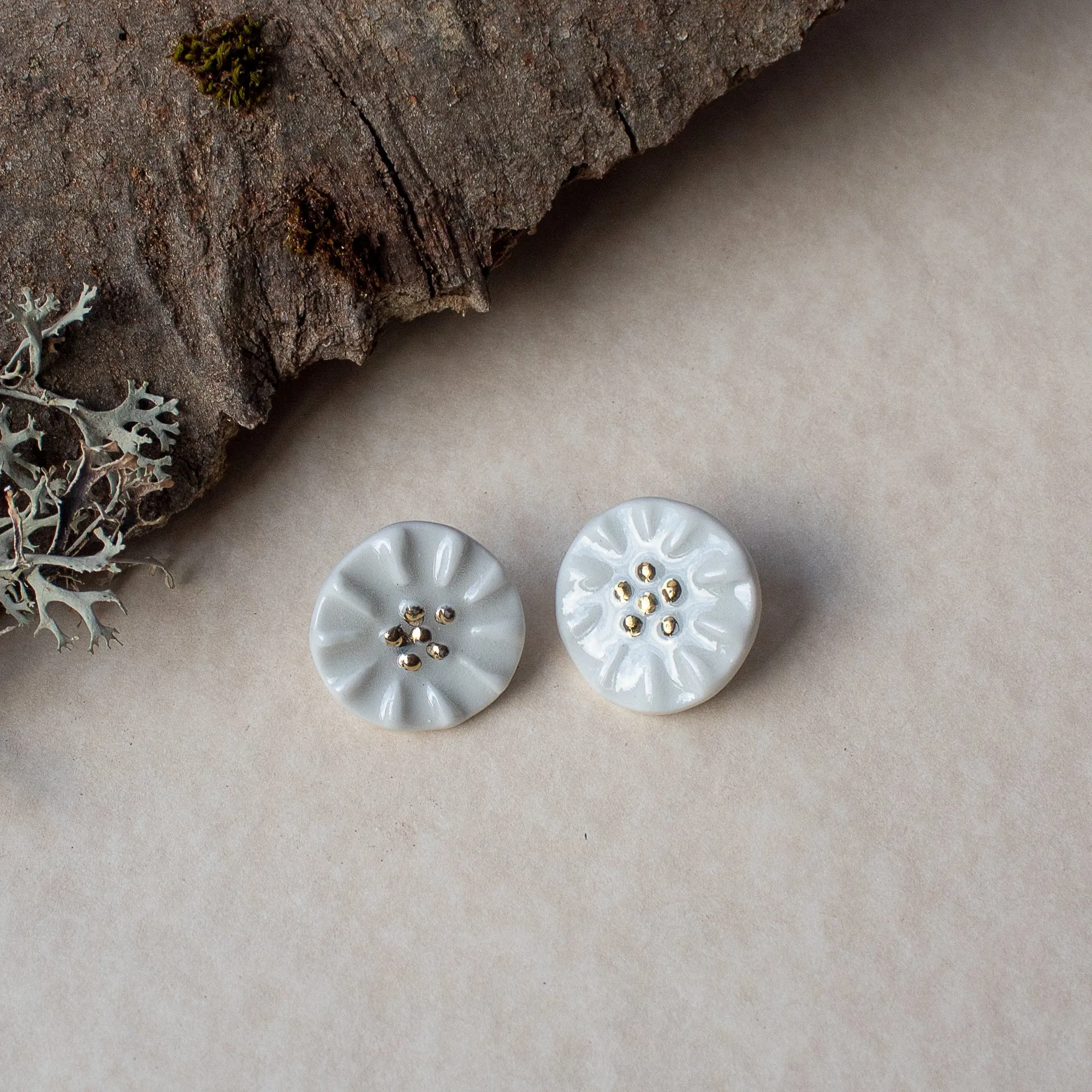 Porcelain flower earrings