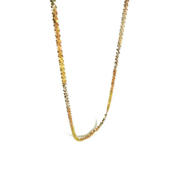 "Rainbow Sequins" Sterling SilverThree Tone Chain Necklace 24 inch