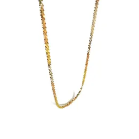 "Rainbow Sequins" Sterling SilverThree Tone Chain Necklace 24 inch