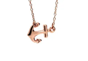 Rosy Sailing Anchor Pendant Necklace