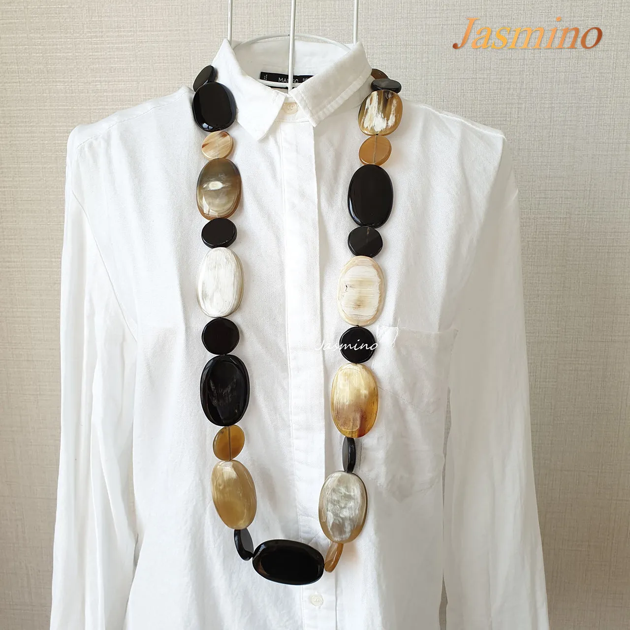 Rustic Buffalo Horn Necklace J17519, Handmade Product from Vietnam