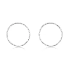 Sterling Silver Plain 14mm Sleeper Earrings