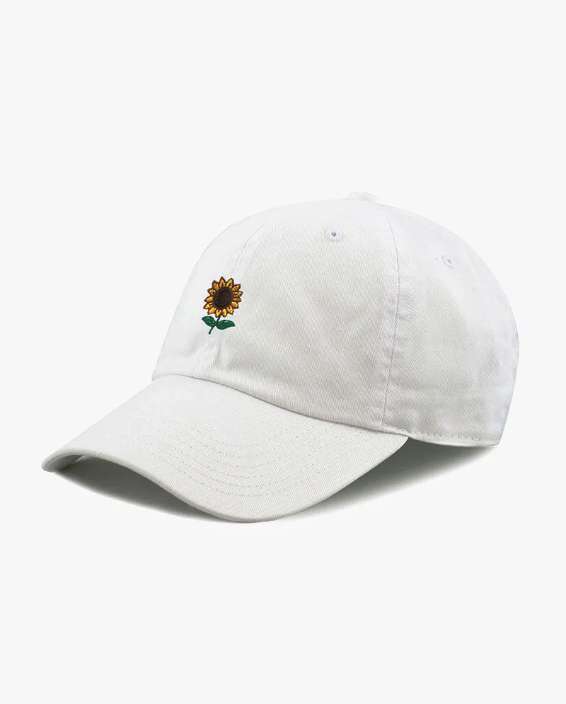 The Hat Depot - Embroidered Sun Flower Baseball Cap