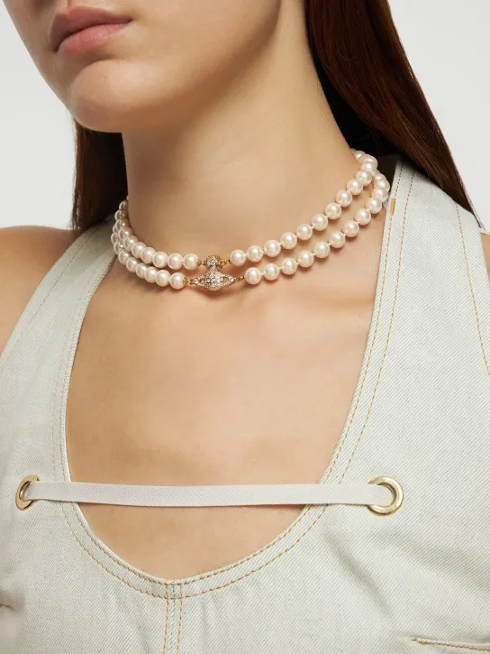 Vivienne Westwood   Graziella two row imitation pearl choker 