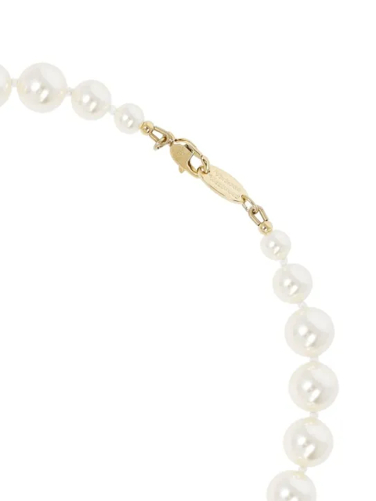 Vivienne Westwood   One row faux pearl bas relief choker 