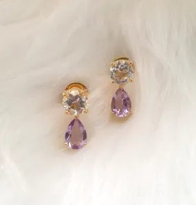 White Topaz & Amethyst Separates Earrings